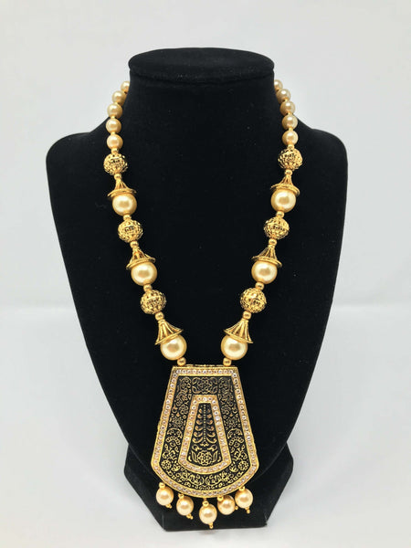 Black Polish Pearl Jewelry Set