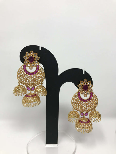 Indian Earrings - Kundan