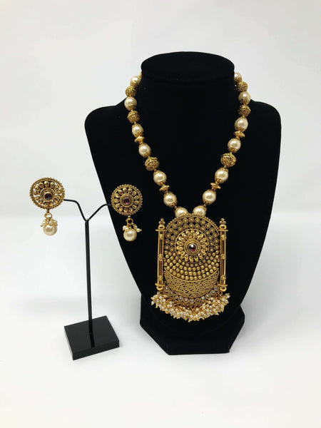 VeroniQ Trends-Bridal Diamond Look Polki Two-Layer Long Necklace Set With  Emerald Green Beryls Polki-Emerald Stone-Gold Plated-Wedding  Jewelry-Punjabi Jewelry-South Indian-Thappa Jewelry - VeroniQ Trends