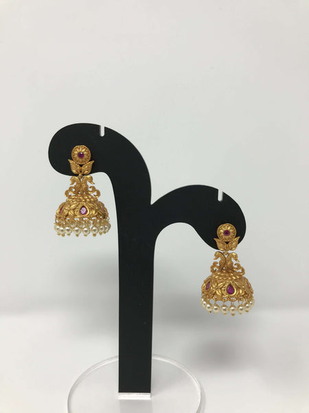 Temple Chandbali Earrings