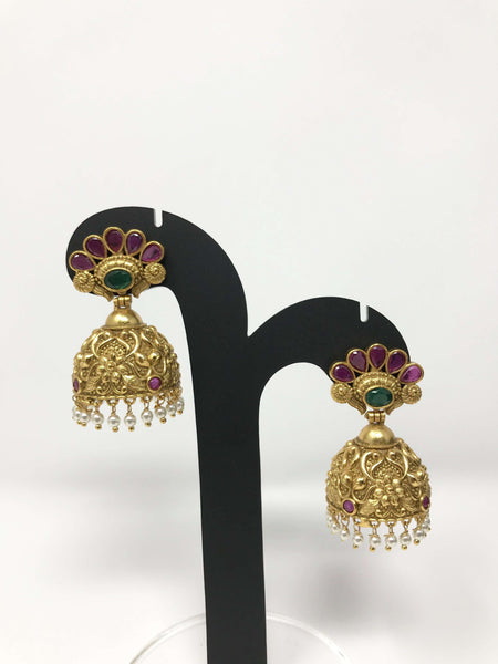 Chandbali Temple Earrings