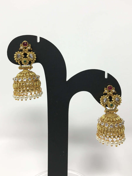 Temple Chandbali Earrings