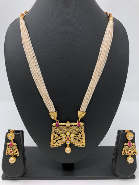 Kundan Jewelry Set Antique Gold
