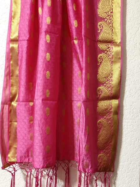 Pink Silk Dupatta