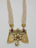Matte Polish Khakhu Moti Jewelry Set