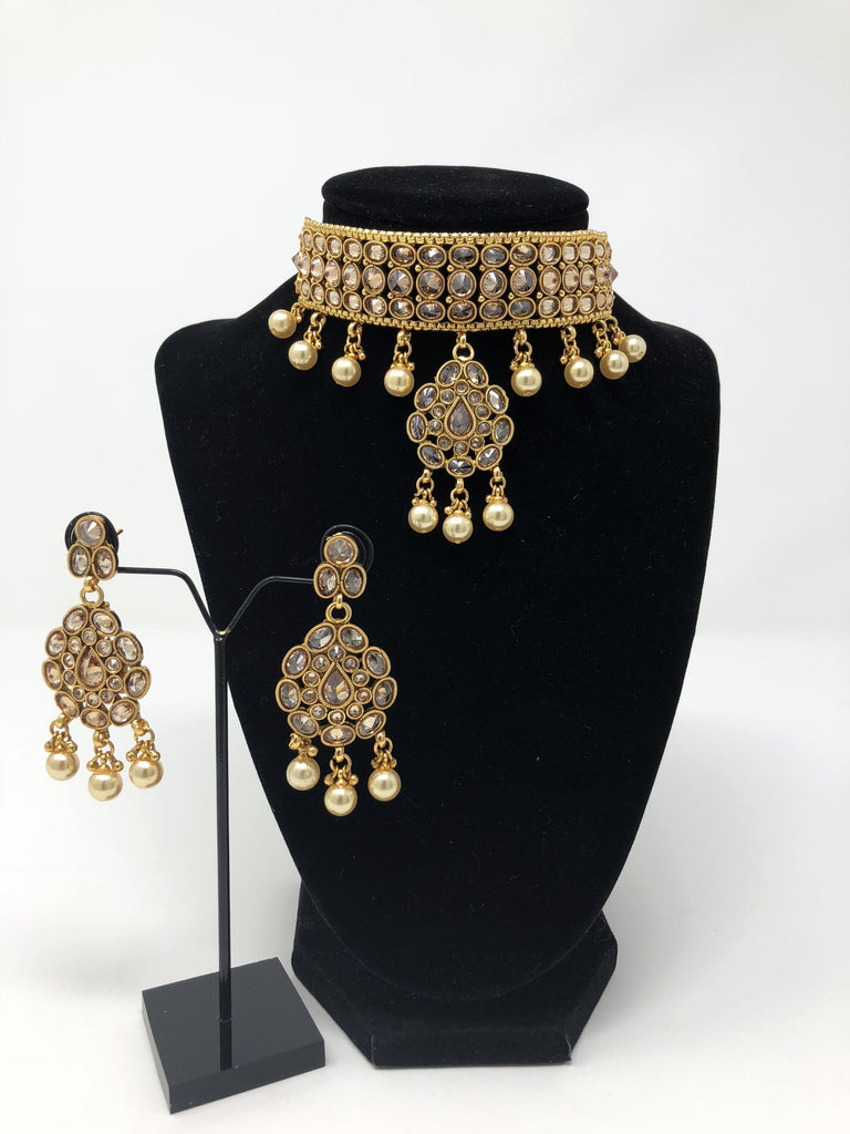 Kundan Choker necklace Set Indian Wedding jewelry Rajasthani polki necklace  — Discovered