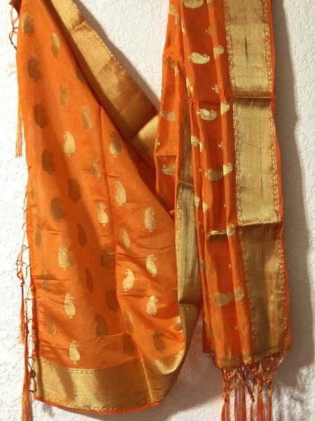 Orange Silk Dupatta