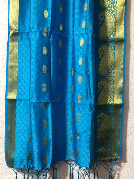 Light Blue Silk Dupatta