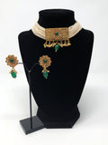 Emerald Layered Pearl Choker Necklace