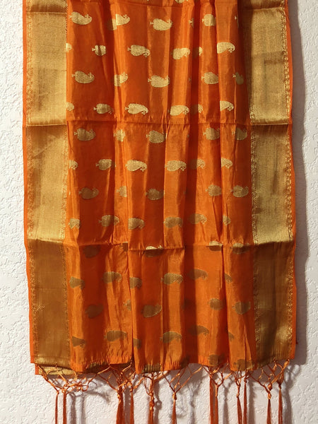 Orange Silk Dupatta
